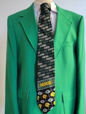 Vintage Andhurst Green Linen Blazer Sport Coat Jacket Unisex Medium
